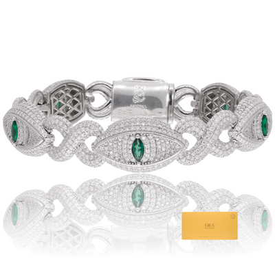 Pulso Ojo verde grande Moissanite