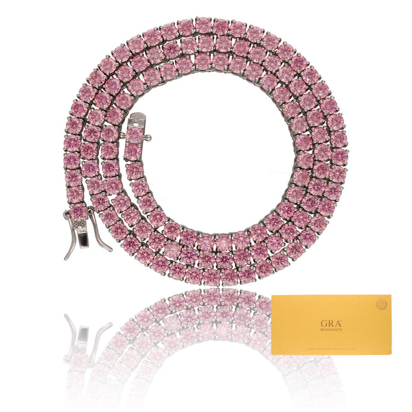 Cadena TENNIS 4mm Color Rosa