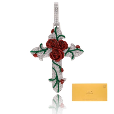 Dije Cruz con rosas