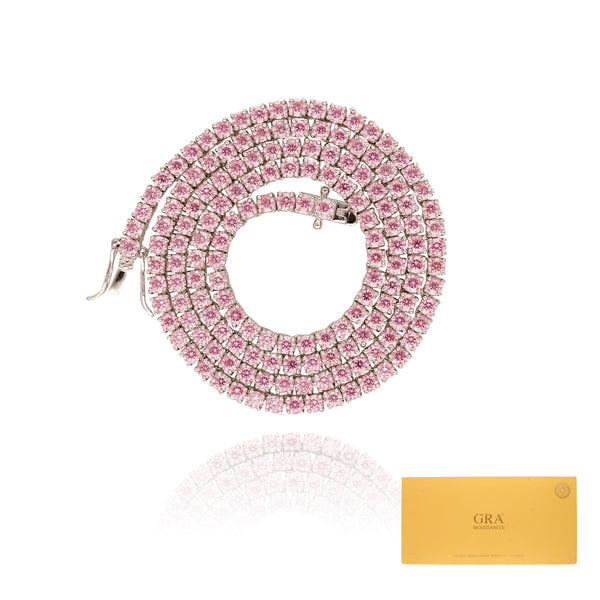 Cadena TENNIS 3mm Color Rosa